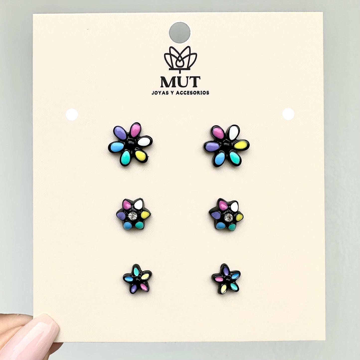 Set Aretes Primavera - Pack 3 Pares Flores Multicolor