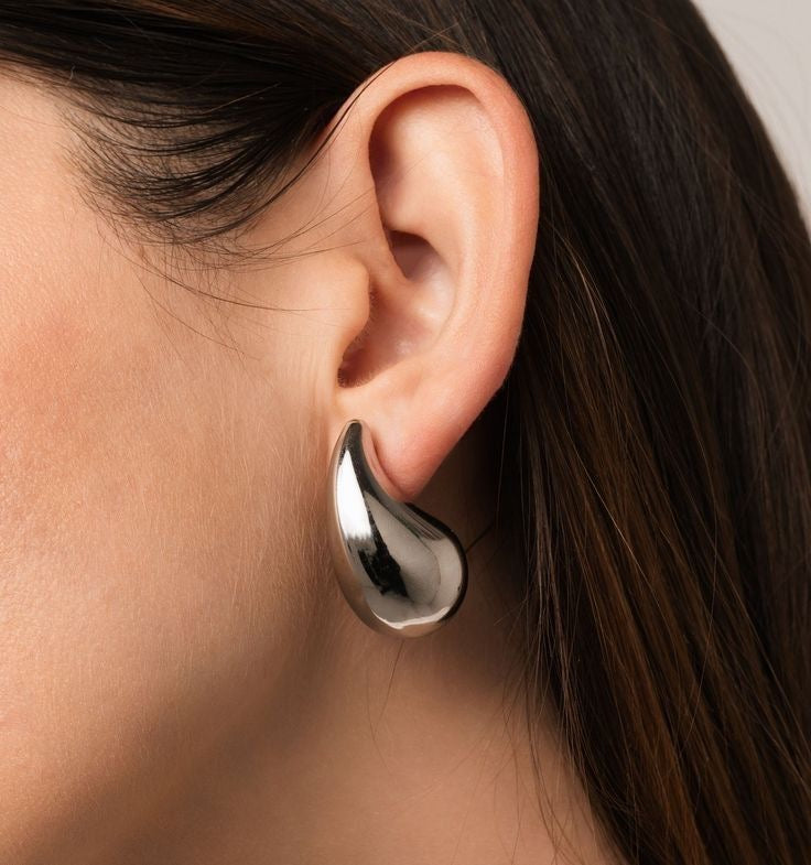 Aretes Gota en Acero