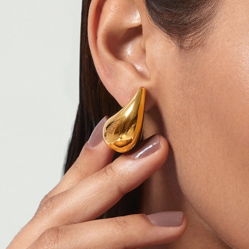 Aretes Gota en Acero
