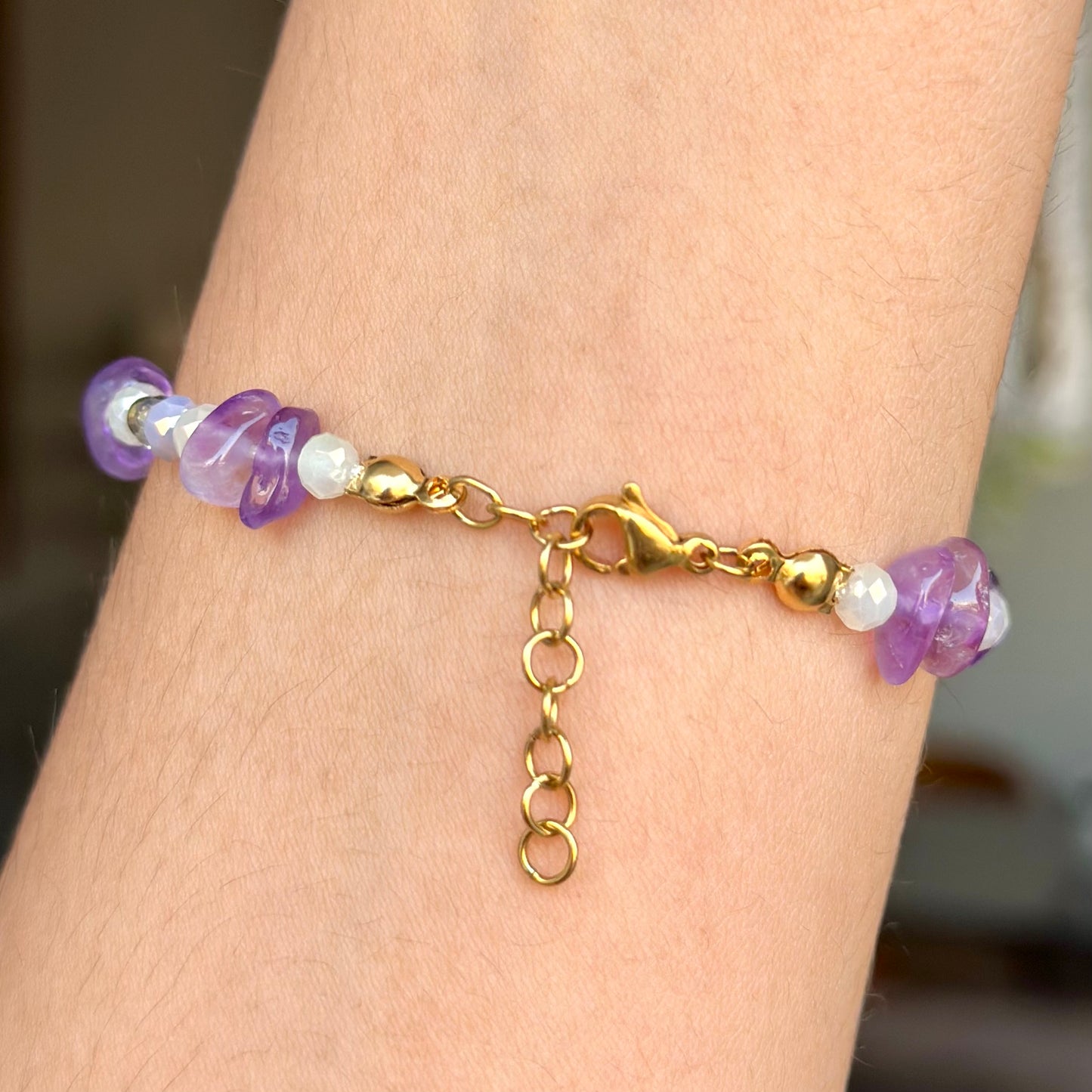 Pulsera Amatista Perla en Acero