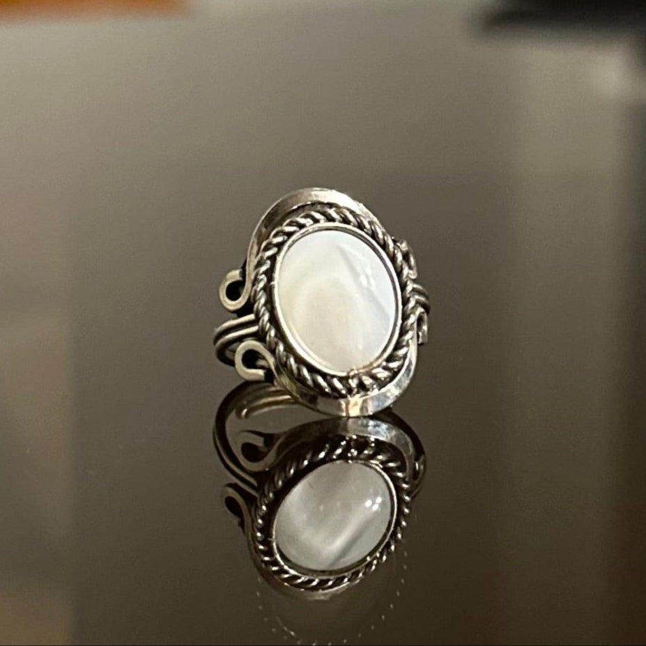 Anillo Piedra Nácar Natural