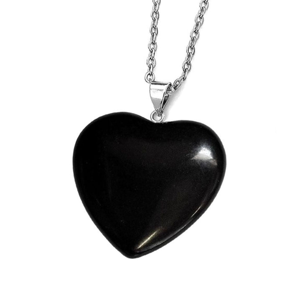 Collar Cuarzo Natural Negro - Onyx Corazón
