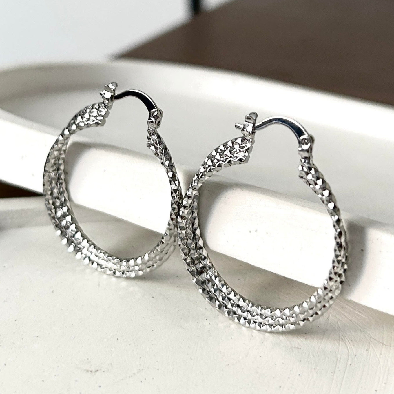 Argollas Glam en Acero Plateado