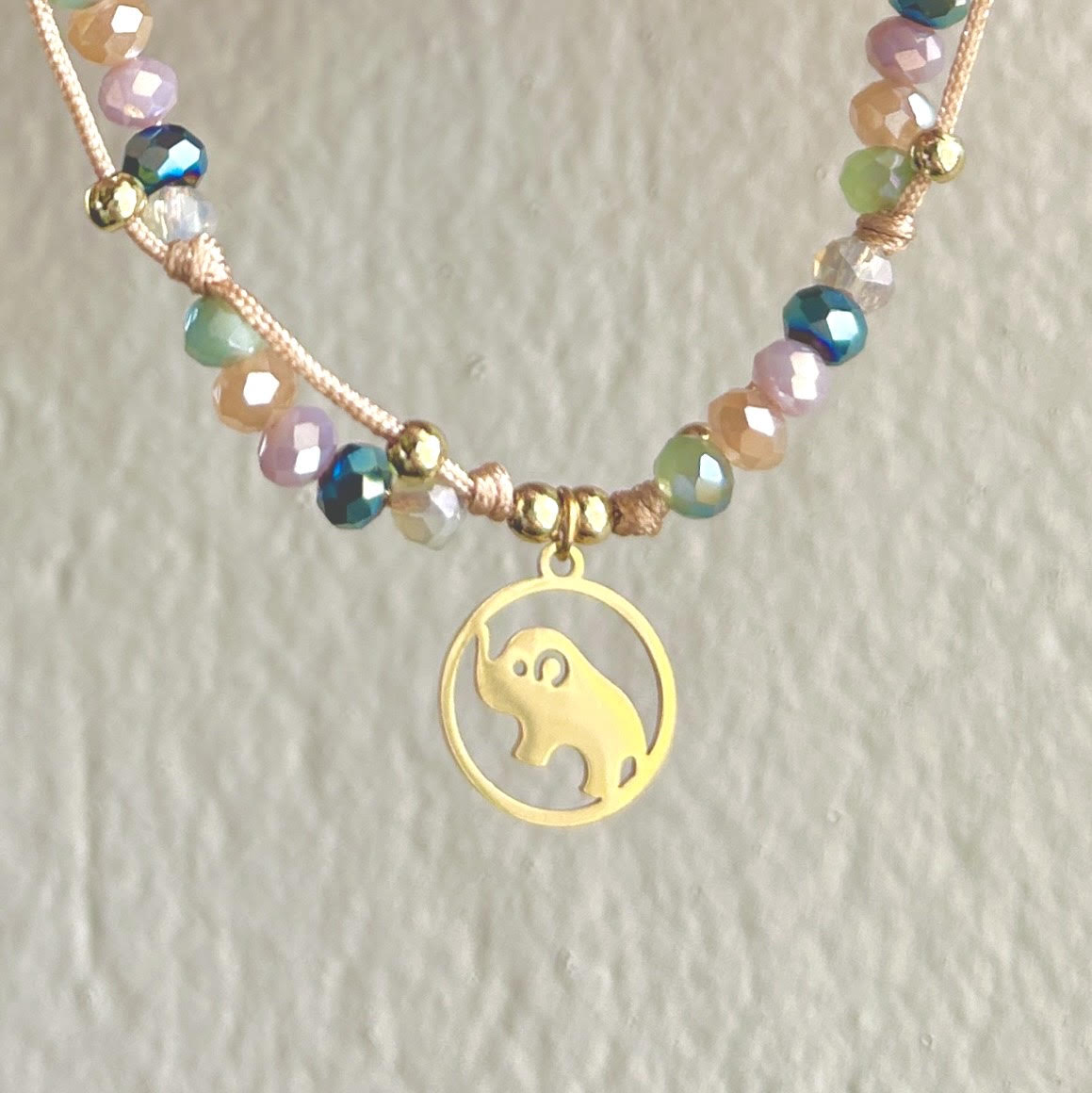 Pulsera Muranos Pasteles en Acero