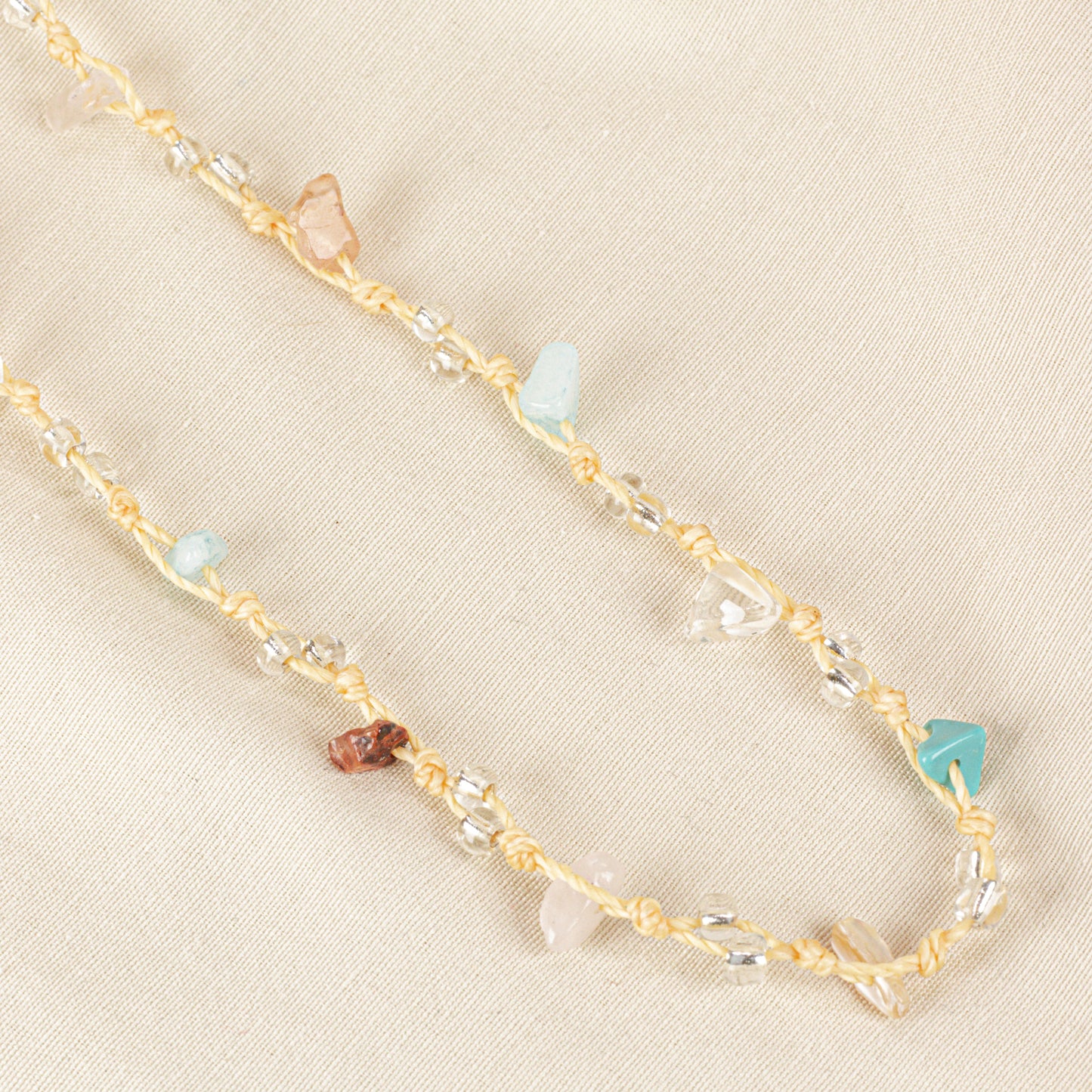 Collar Choker Regulable Cuarzos Naturales Multicolor