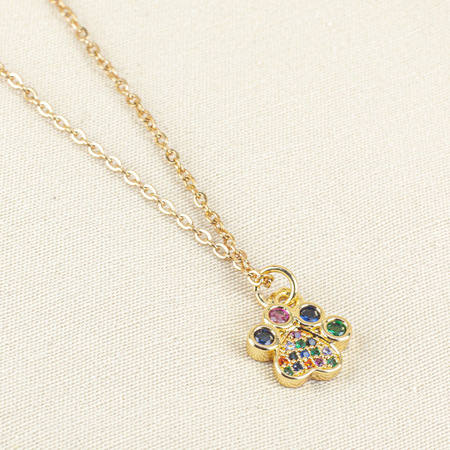 Collar Bling Huellita en Acero Dorado
