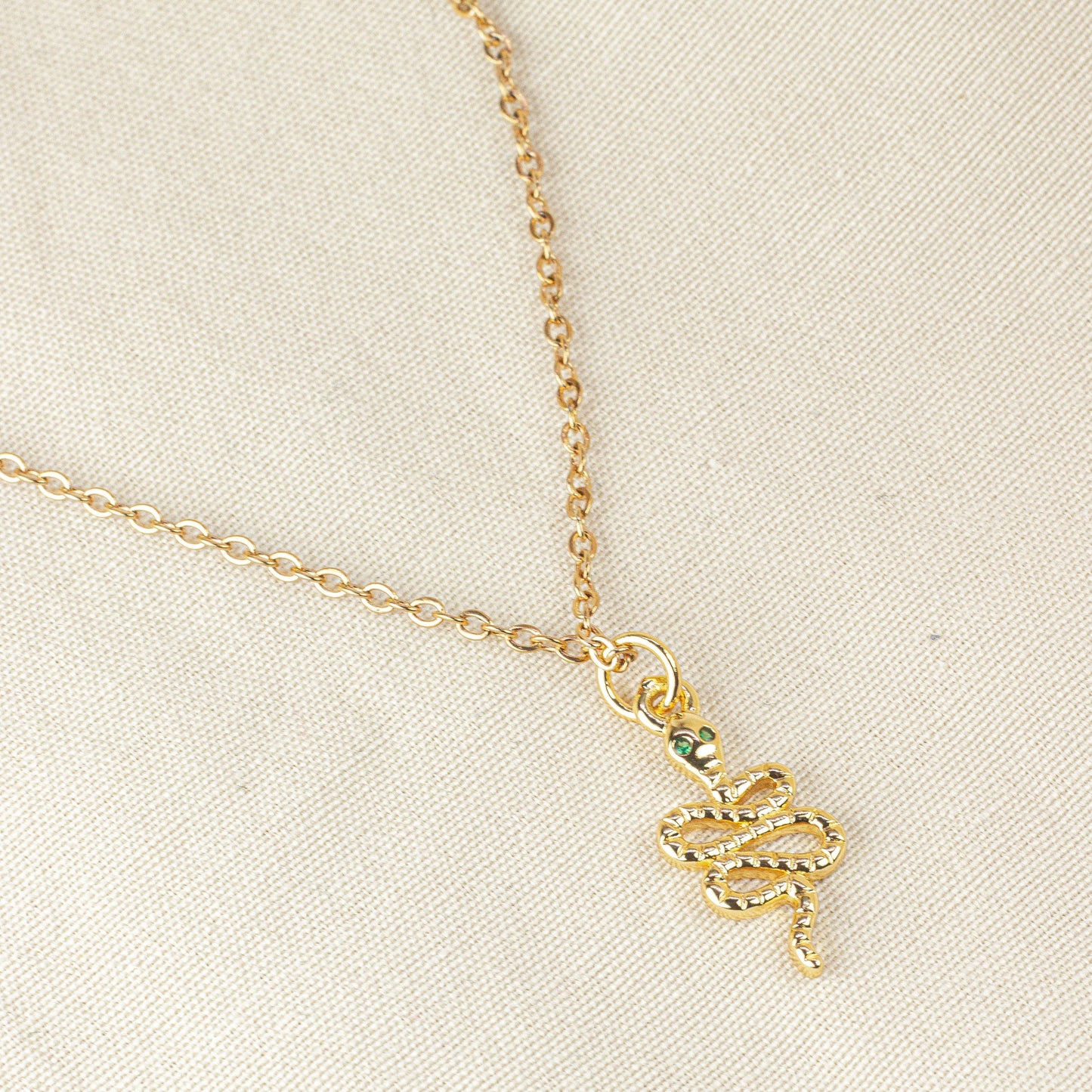 Collar Minimalist Snake en Acero Dorado