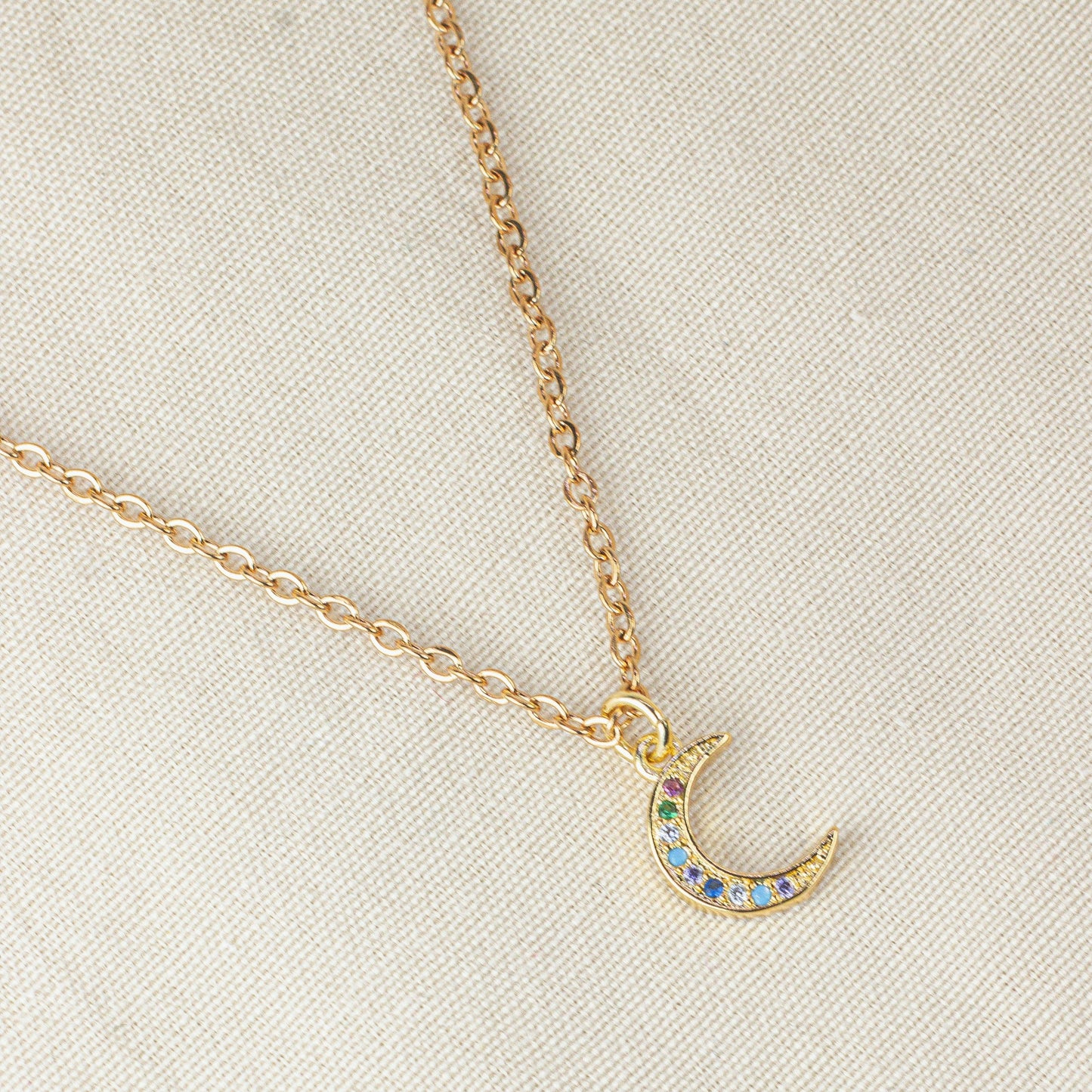 Collar Bling Moon en Acero Dorado