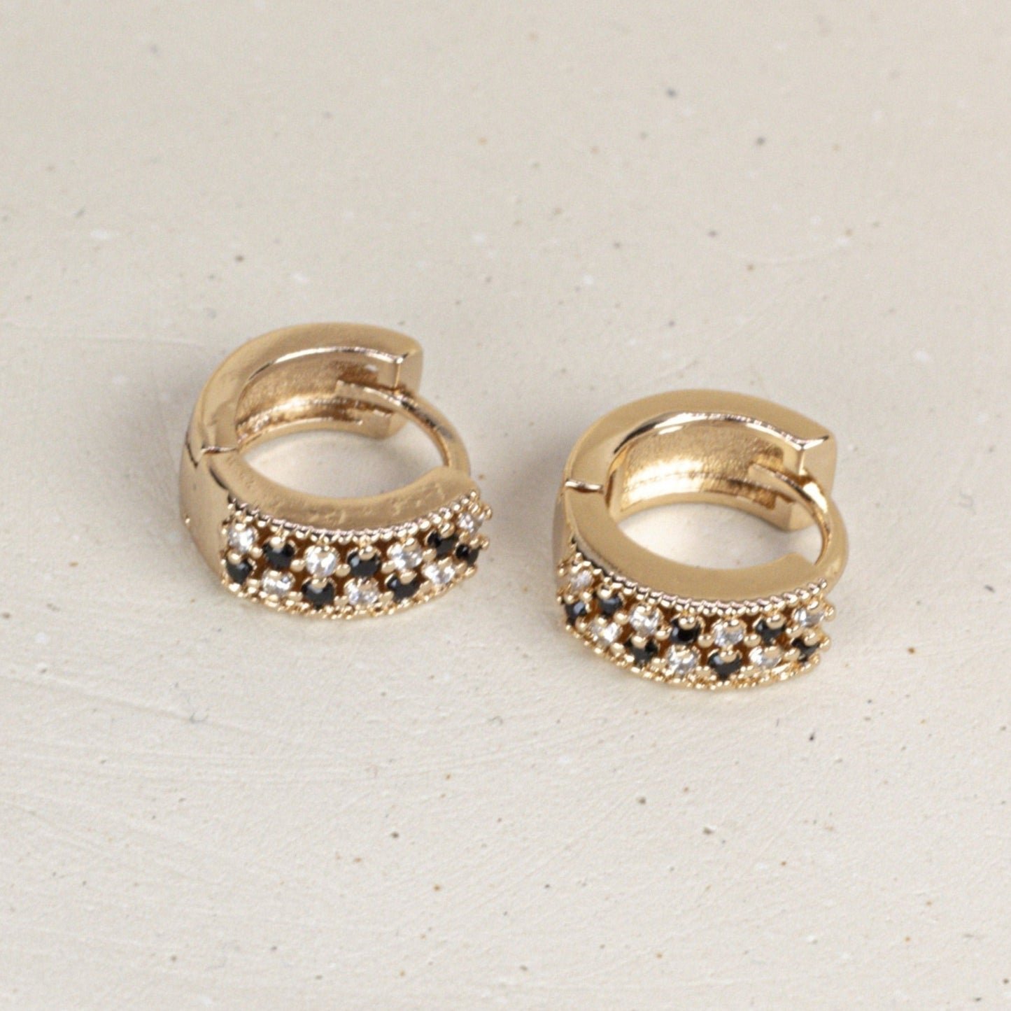 Argollas Zircones en Acero Oro Rosa