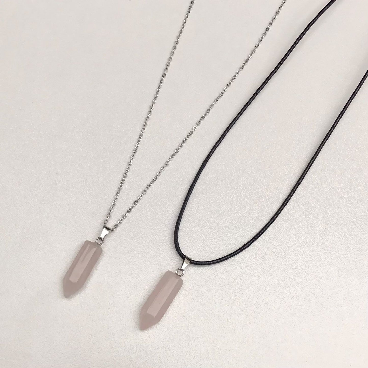 Collar Cuarzo Natural Rosado