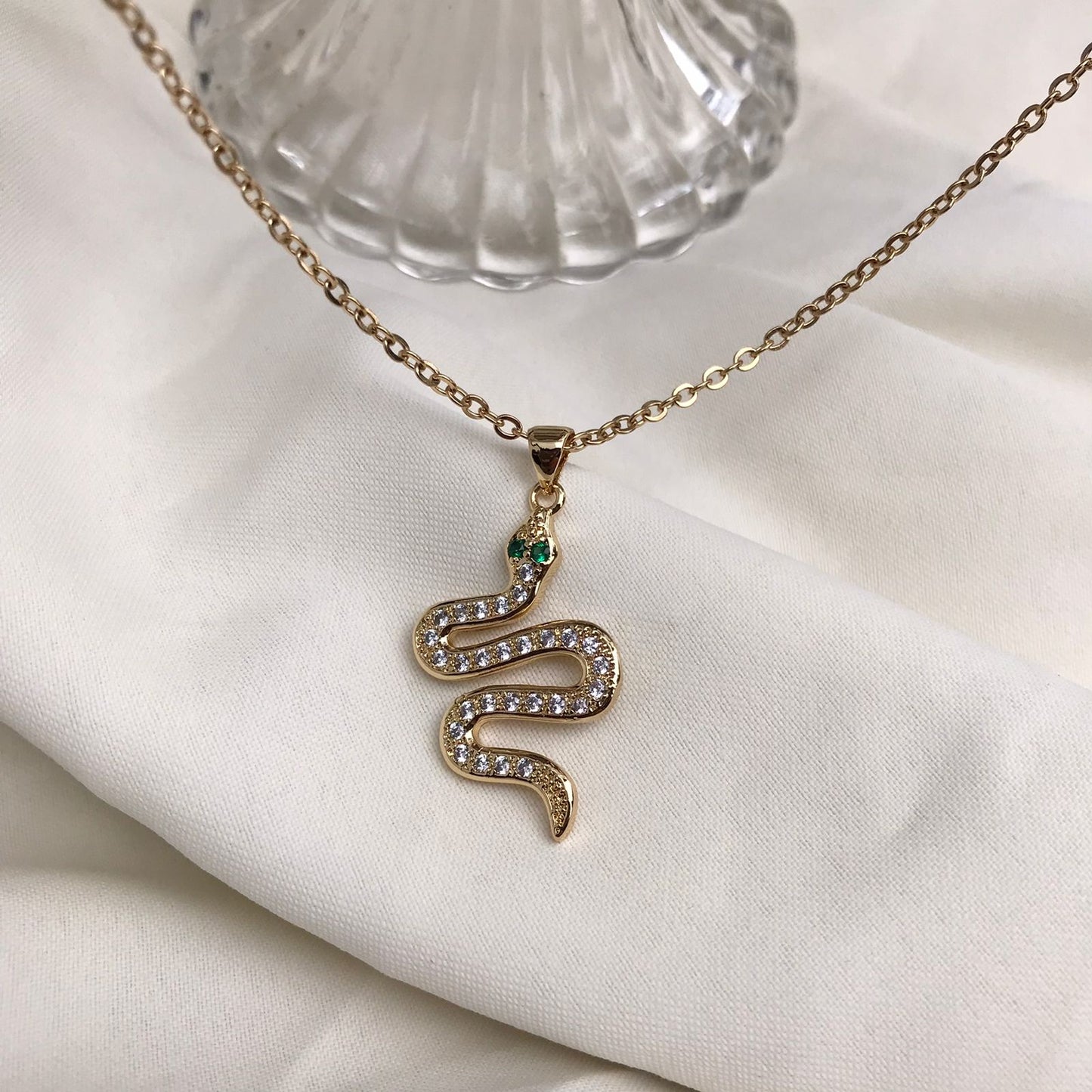Collar Snake en Acero Dorado