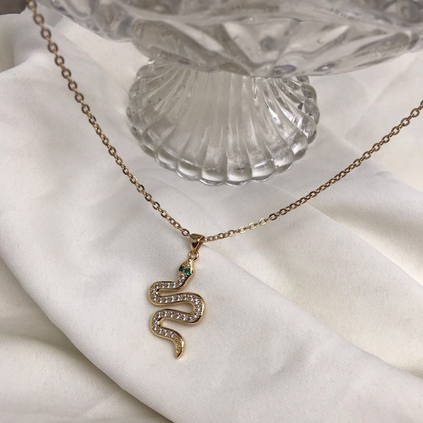 Collar Snake en Acero Dorado