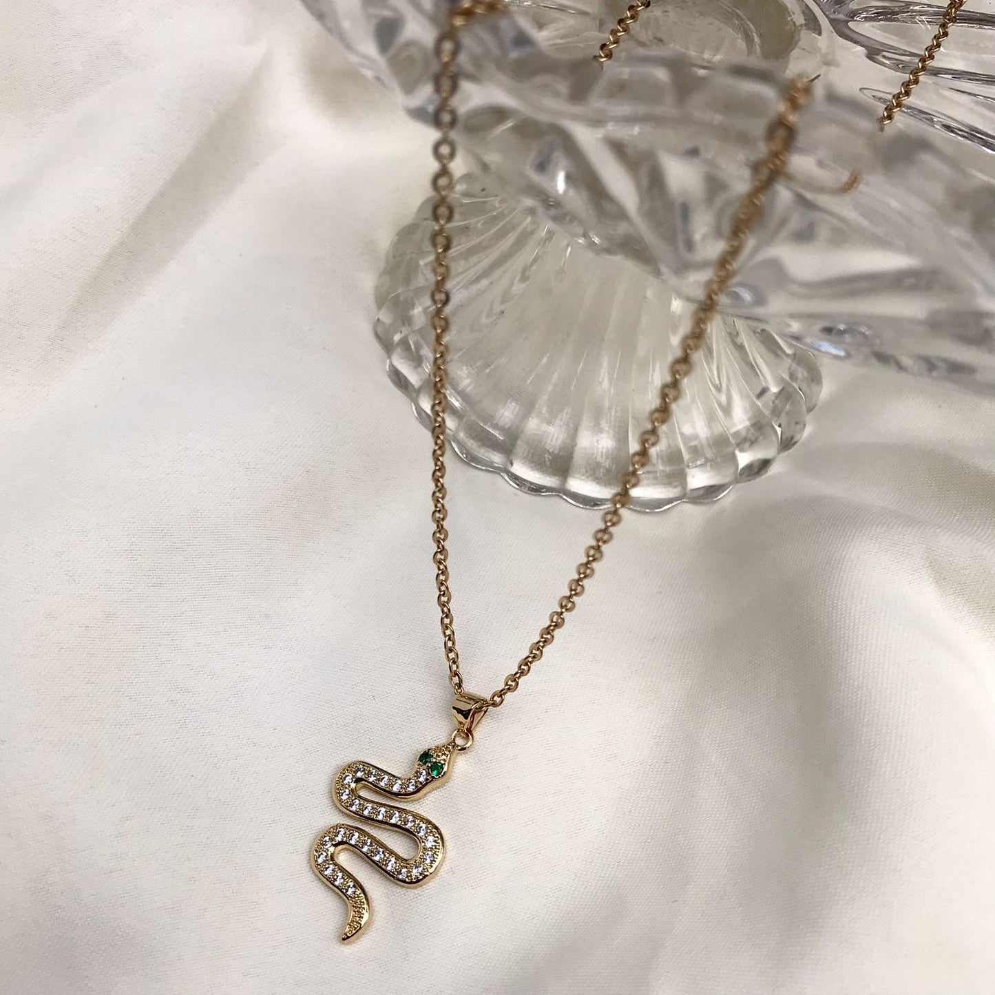 Collar Snake en Acero Dorado