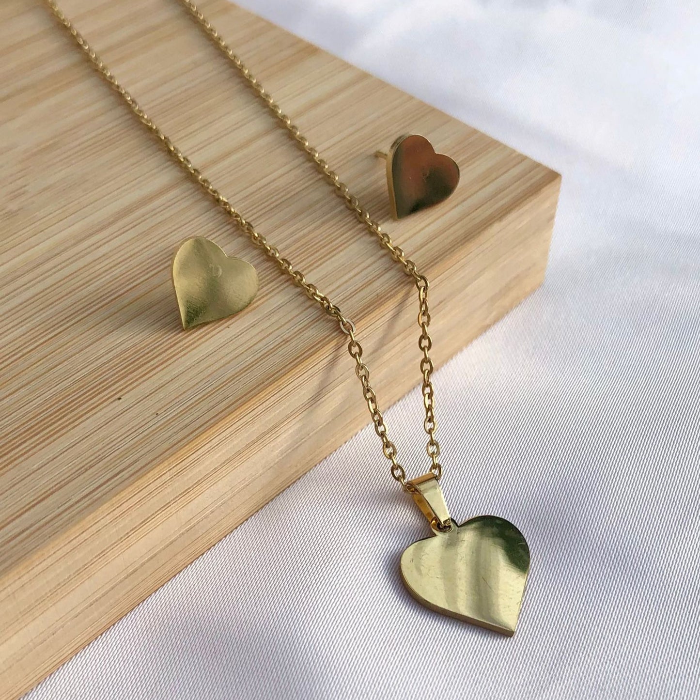 Set Corazón en Acero