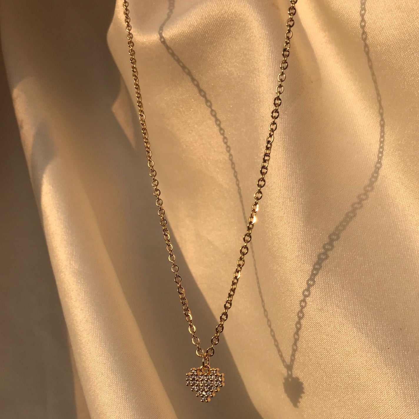 Collar Bling Heart en Acero Dorado