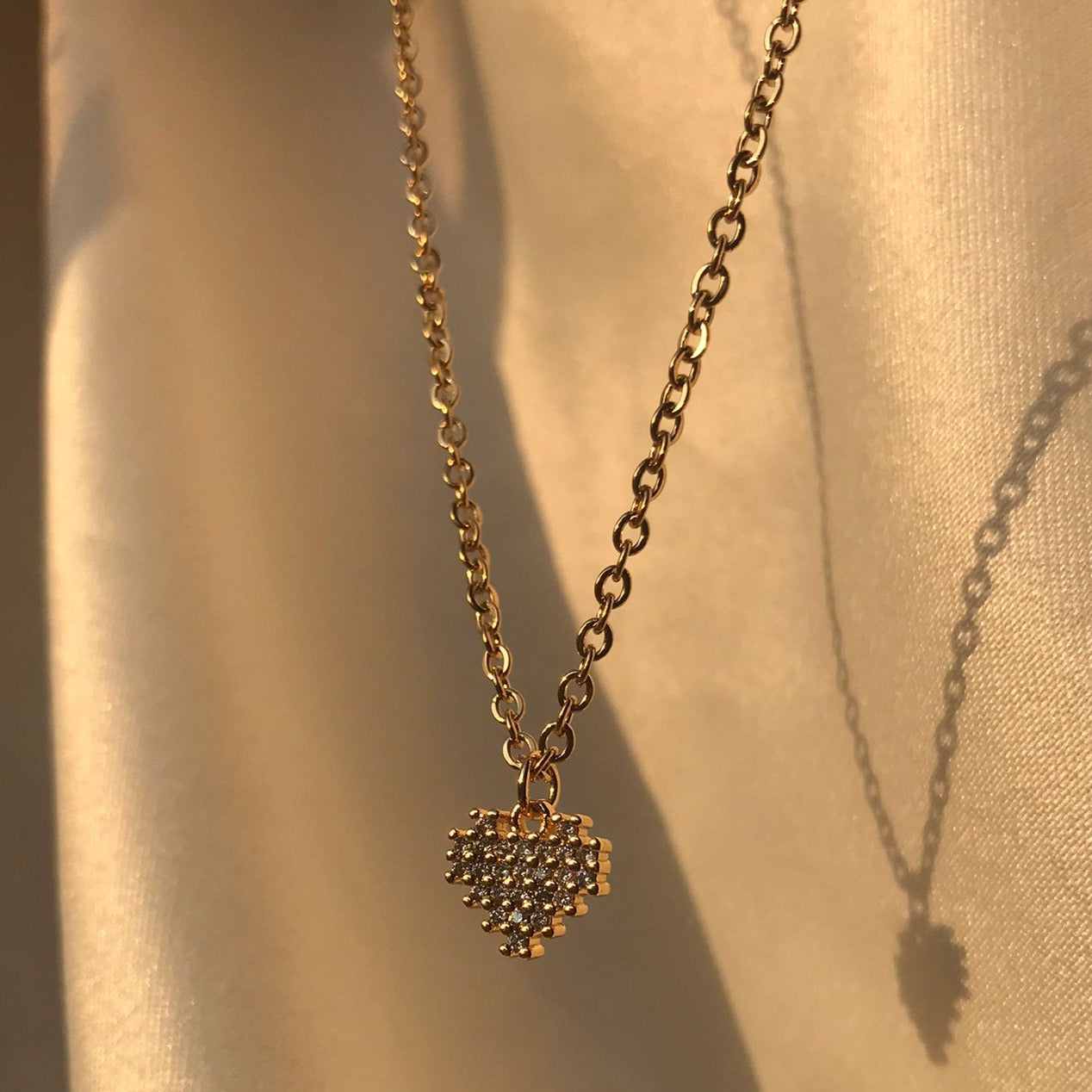 Collar Bling Heart en Acero Dorado