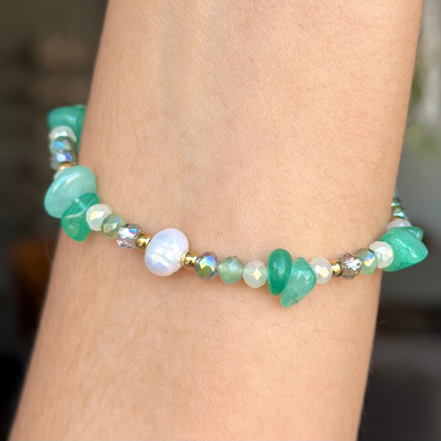 Pulsera Jade Perla en Acero