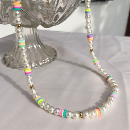 Collar Pearls Rainbow en Acero